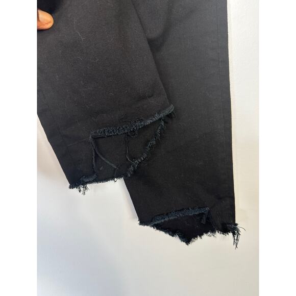 Rag & Bone Nina High Rise Ankle Skinny Jeans Black Frayed Hem Size 29 Denim - Picture 3 of 9